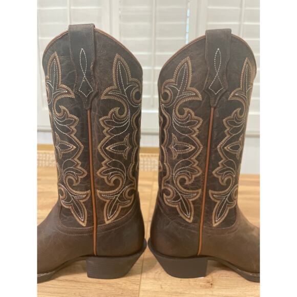 Shyanne Women's Jesse Performance Western Boots Brown Leather 8 NWT Square Toe - Picture 16 of 16